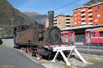 Verein Gruppo ALe 883 in Tirano.Die desolate Dampflok 851.057(1907)am 17.10.17 beim Bahnhof in Tirano/It.Sie steht schon seit vielen Jahren im freien.Ich habe sie vor 12 Jahren das erste Mal dort