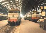 E 646 120 (Baujahr 1960) und die damalige Paradelok E 444 041 in Milano Centrale. April 1981.