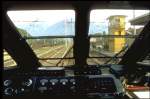 Im Fhrerstand eines FS Triebzuges Baureihe  ALe 883 in Sondrio