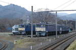 Die E-Lok Baureihe EF63 (rechts das foto), die als Hilfslokomotiven für den Usui-Pass gebaut wurde, und die Baureihe 189 (links das foto), Die Elektrotriebzüge für Schnellzüge zur