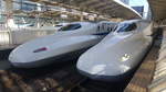 Zwei Serie N700-2000 Sets im Bahnhof von Tokyo, am frühen Morgen des 21.08.2016