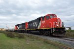 Kanada / Québec: Canadian National Railway (CN): Lok 9449 (Loktyp: GP40-2LW) sowie Lok 9592 (Loktyp: GP40-2LW) der Canadian National Railway, aufgenommen im September 2014 im Industriegebiet von