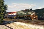 British Columbia Railway RS18C #603 steht 4/7/1993 in Quesnel, British Columbia, Kanada.