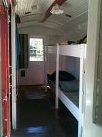 Blick in das Schlafwagenhotel in Waipara (Neuseeland) 20.12.2013 gegen Mittag.