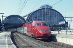 Thalys 4540 der SNCF als Leerzug 79321 zum Betriebsbahnhof Watergraafsmeer bei der Abfahrt in Amsterdam CS am 07.08.1997.
