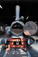 Frontansicht der 1907 gebauten Dampflokomotive Sulm-B 1.