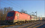 OBB 1216 147 zieht ROLA-Zug durch Maribor-Tabor Richtung Wels.