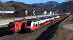 ÖBB 4744 564 auf der Fahrt nach Graz begegnet in Kleinstübing ÖBB 1216 238 mit dem railjet nach Wien.