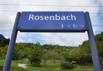 Bahnhofsschild von Rosenbach, am 5.5.2016.