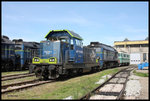 Bunt gemischt standen am 22.5.2016 die Lokomotiven im Diesellok Depot Kamienice Zabkowicki.