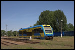 Triebwagen SA 103-004 stand am 22.05.2016 im Bahnhof Nysa.