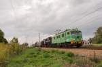 EU06-01+ Ty2-107 mit retro Zug zuruckgekomen in Chabówka bei Tychy(Tichau)am 22.09.2014.