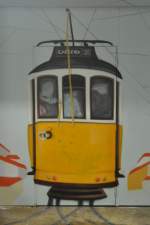LISBOA (Distrikt Lisboa), 26.04.2014, Wandmalerei im Bahnhof Alcântara-Mar