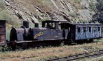 Schmalspurdampflokomotiven in Portugal: CP 3 059 056-4 am 27.04.1984 abgestellt in Tua.
