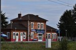 Empfangsgebäude des Bahnhofs Cernavoda am 16.10.2016