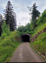 Der 70 Meter lange Weissenegg-Tunnel der ehemaligen Rigi-Scheidegg-Bahn ist noch erhalten.