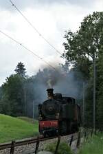 La Traction CJ La Traction train à vapeur des Franches-Montagnes Chemins de fer du Jura: E 206 + J 316 + WR 777 + BR 779, Zug Tavannes-Pré-Petitjean, Belfond Tavannes, 15.