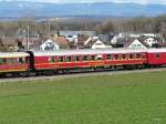 HSF - Speisewagen   MITROPA   WRm 51 85 88-70 105-3 unterwegs mit dem Whisky Train in Lwenbweg/Murten am 13.04.2013