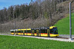 Be 6/8 104 Tramlink der WB fährt am 20.03.2024 Richtung Station Hölstein Süd.