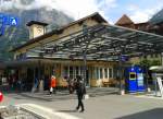 Blick auf das Bahnhofsgebäude von Grindelwald  am 23.7.2015
