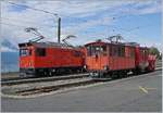 Die  neue  Hem 2/2 N° 11 und der  alte  HGe 2/2 N° 2 der Rochers de Naye Bahn in Glion anlässlich des 125 Jahre Jubiläums am 16.
