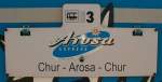 RhB,Arosa-Express Wagenlaufschild
