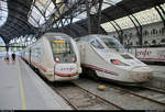 449 032-2 und 449 ??? der RENFE als R16 nach Tortosa treffen auf 130 035-9 (Bombardier/Talgo 250) als Alvia im Bahnhof Barcelona-França (Estació de França) (E).