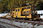 Die Stopfmaschine 56BAP1061 ist Teil der Ausstellung im Eisenbahnmuseum von Katalonien.