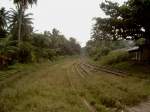 Die Gleisanlage der Schnellbahn von Colombo nach Galle(Sri Lanka)  aufgenommen 4 Wochen vor dem Tsunami 2004.