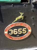 Das Logo der SAR am 21.09.2014 an einer Dampflok der Museumsbahn Atlantic Rail in Simonstown.