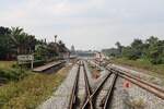Nördlicher Einfahrbereich der infolge des 2 gleisige Ausbau der Southern Line neu errichteten Khlong Wang Chang Station.