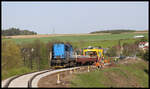 Durch grosse Gleisbauarbeiten war am 29.4.2024 die eingleisige Strecke bei Tremosna u Plzne gesperrt.