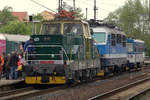 E458 101 wird zum regionalen Tag der Eisenbahn in Kralupy präsentiert.