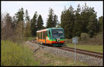 GW Train 818248-7 ist hier nahe Tepla am 28.04.2024 um 13.42 Uhr auf dem Weg nach Marienbad.