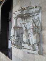 Dieser Denkmal an der Wand des Bahnhofgebäude Nagykanizsa wurde im Jahre 2010 zum 150.