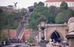 Am 14.4.1989 fuhr ich zum ersten Mal mit der Standseilbahn auf Budaer Seite  in Budapest hinauf auf den Burgberg.