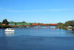 807 & 809 cross the Eau Gallie River near Melbourne whilst hauling FEC210 from Miami to Jacksonville, 8 Feb 2020