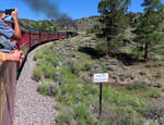 Der Streckenverlauf dieser tollen Dampfbahn bietet noch eine ganz spezielle Eigenart: Der Zug überquert mehrere Male die Staatengrenze Colorado - New Mexico.
