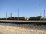 Mehrere Union Pacific (UP) Loks sind am 8.3.2008 in einem Betriebswerk der UP in Houston (Texas) abgestellt.